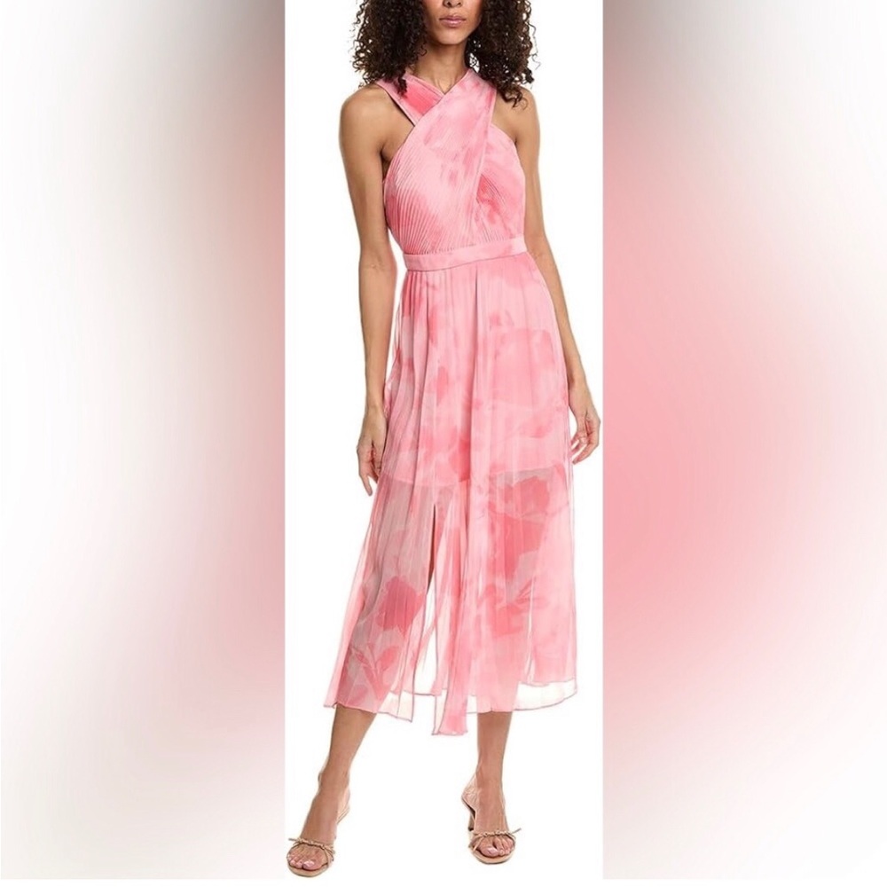 Ted Baker Merelia Cross Front Pleated Midi Dress